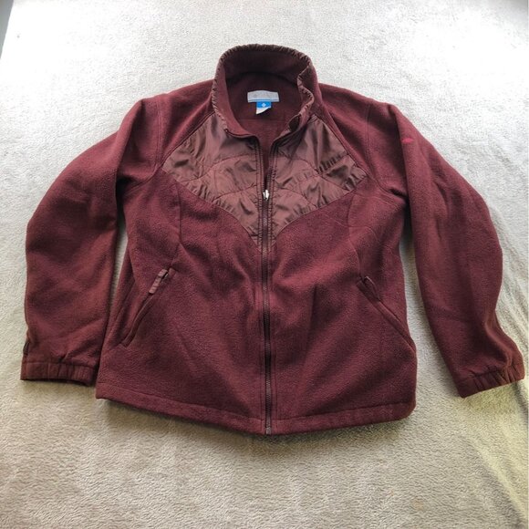 Columbia Women's Interchangeable Jacket Size 1X Full Zip Fleece Maroon Outdoors - Picture 11 of 12